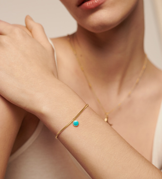 Alternate view of Gold Vermeil Eclipse Gemstone Friendship Chain Bracelet - Amazonite - Monica Vinader