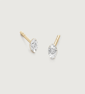 Gold Lab Grown Diamond Marquise Solitaire Stud Earrings - Lab Grown Diamond - Monica Vinader